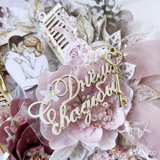 Свадебная открытка ручной работы
