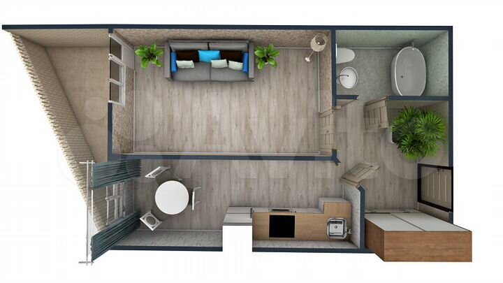 1-к. квартира, 60 м², 6/17 эт.