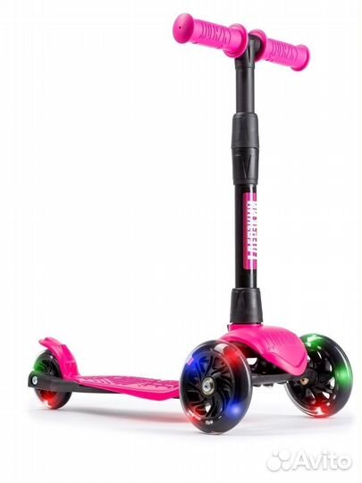 Самокат детский baby (светящиеся колеса) розовый
