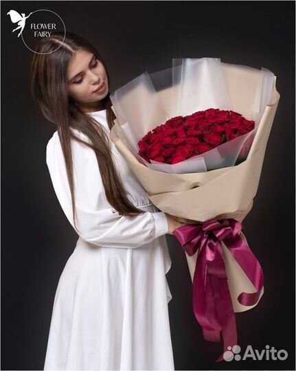 Эквадорская роза 60 см. Букет роз. Доставка