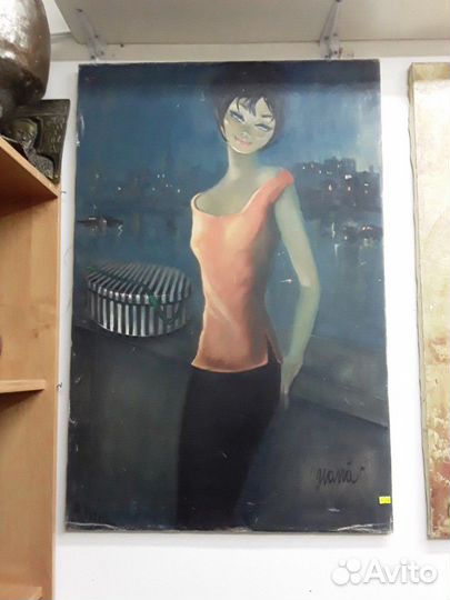 Картина Ночная прогулка худ. А. Петрофф холст. psk