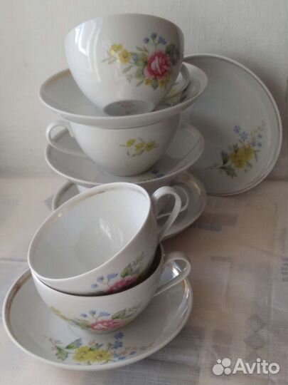 Чайные пары большие СССР цветы