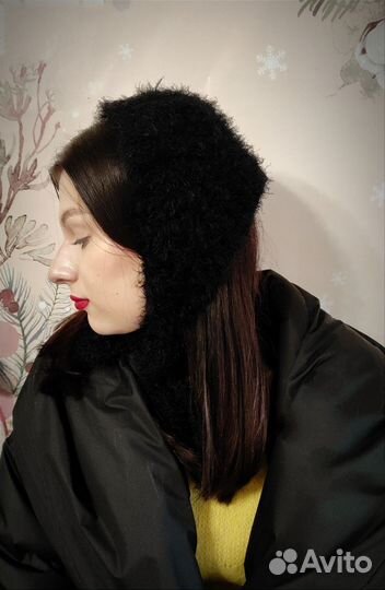 Повязка мини чепчик косынка в стиле 40х пушистая