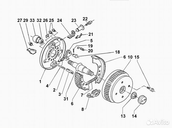 Барабан тормозной прицепа alko, Тип 1637, 98х4 М1