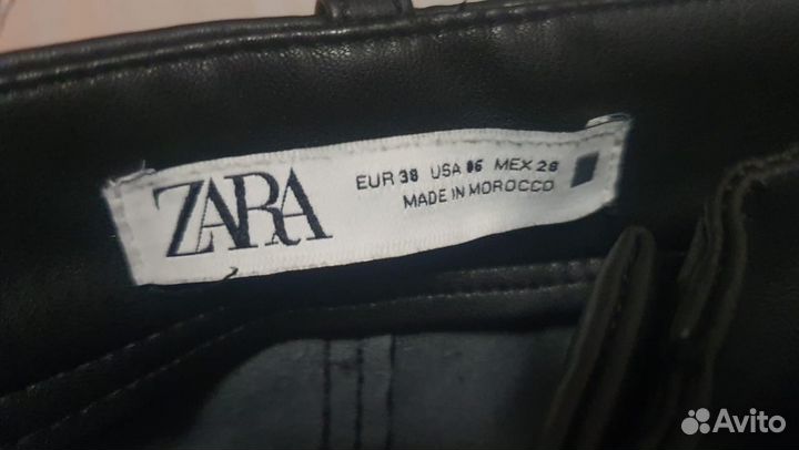 Женские брюки Zara кожаные