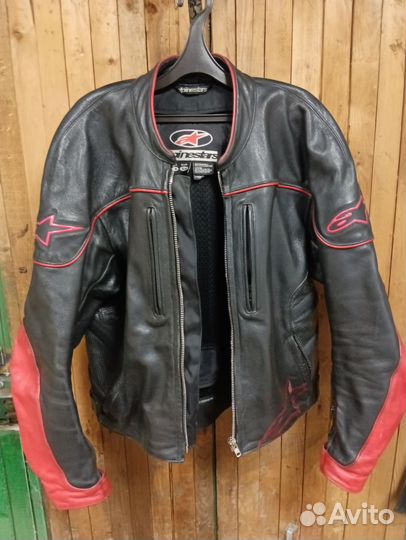 Мотокуртка кожаная мужская 54