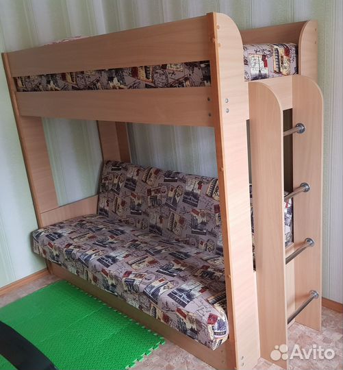 Двухъярусная кровать с диваном бу