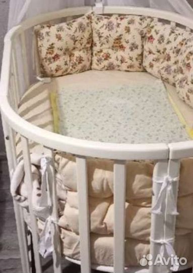 Бортики в детскую кроватку 12 подушек