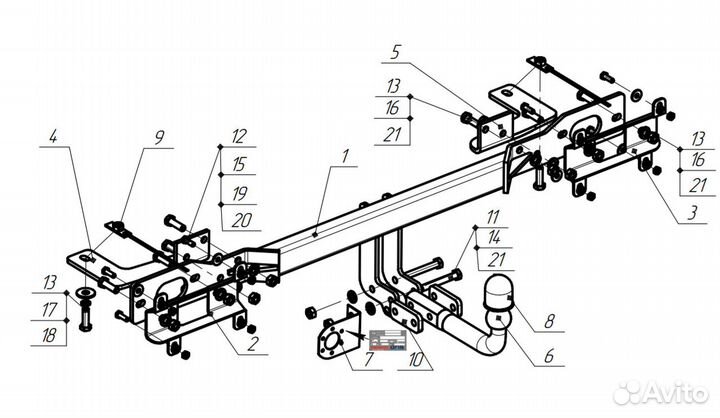 Фаркоп на Джили Атлас