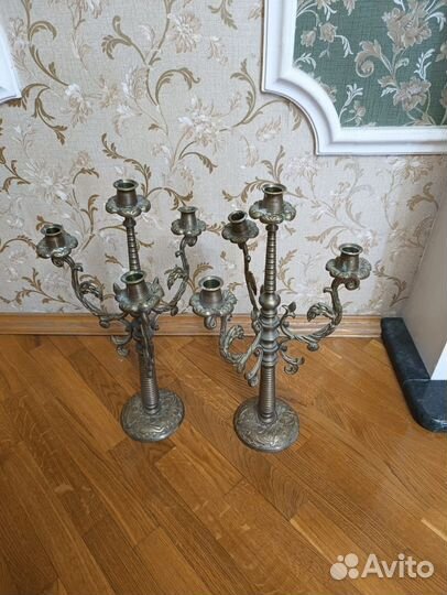 Подсвечник, канделябр бронзовый