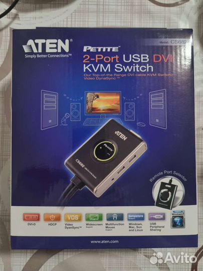 Kvm переключатель usb dvi Aten CS682
