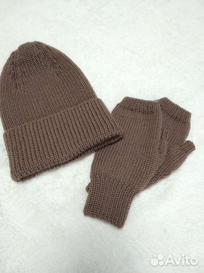 Шапка луковка + митенки