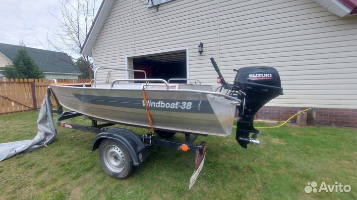 Лодка windboat 38M,мотор suzuki df 9.9-20, прицеп