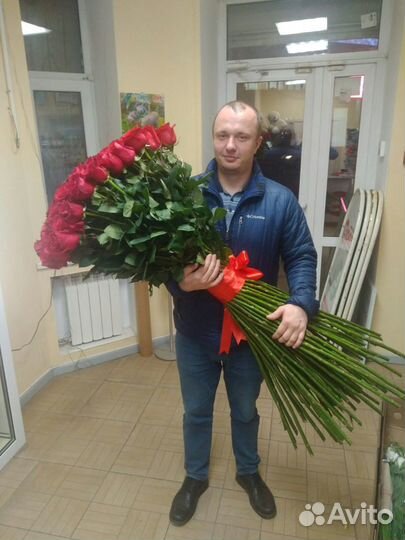 101 роза-гигант 110см