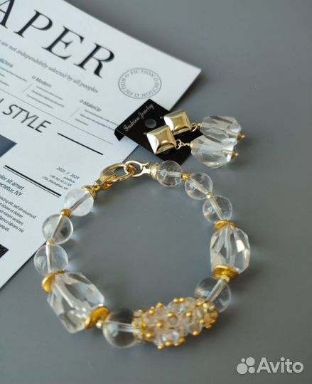 Браслет из натурального горного хрусталя