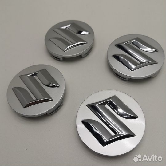 4шт колпаки Suzuki, 43252-63J10-CZ2, серебро+хром