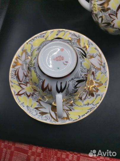 Сервиз чайный Золотые ромашки Фарфор лфз СССР