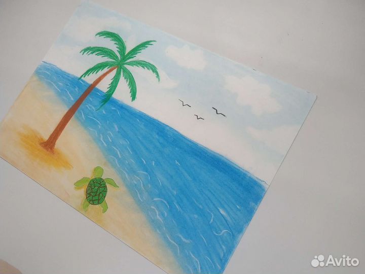 Рисунок пастелью на листе формата а3