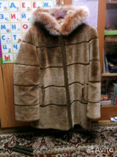 Шубка натуральная мутон- поперечка р 56-60
