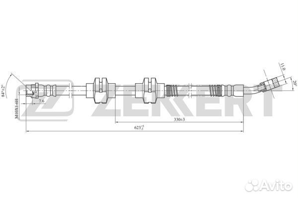 Шланг тормозной передний левый Opel Astra J