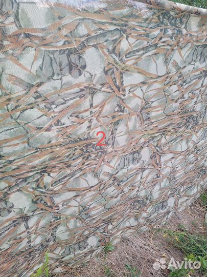 Маскировочная сеть камыш с зеленью