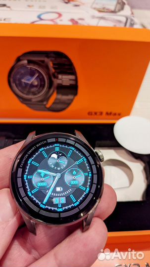 Круглые умные часы GX3 MAX