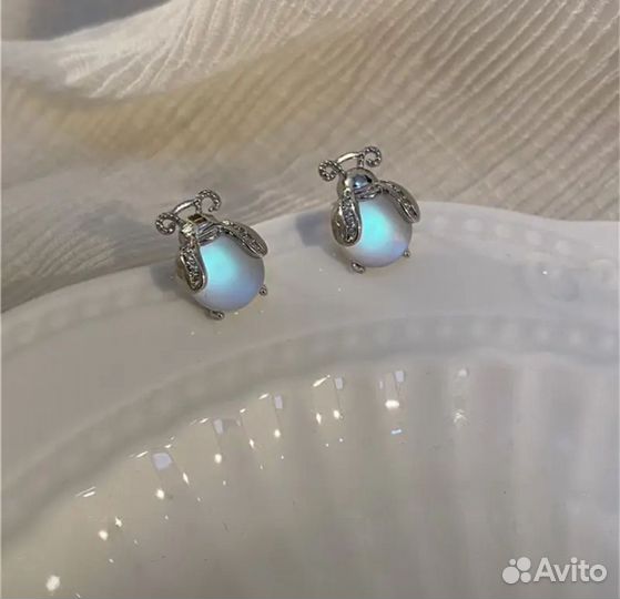 Серебряные серьги Firefly Moonstone