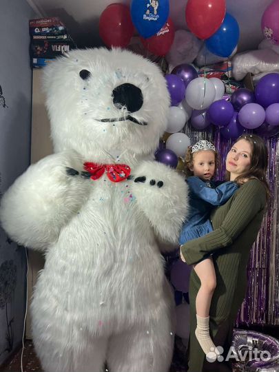 Поздравление от белого медведя 3м аниматор