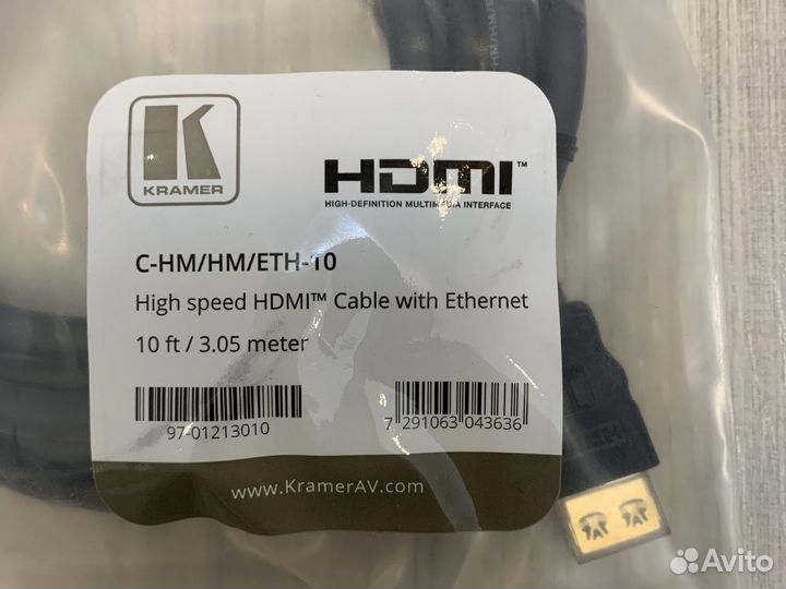 Видеокабель hdmi Kramer C-HM/HM/ETH-10 с Ethernet