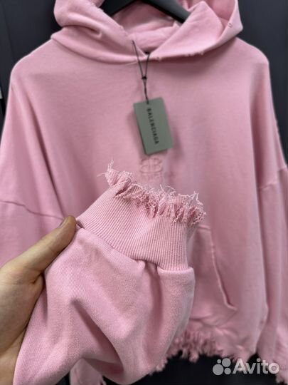 Рваная худи balenciaga oversize (унисекс)