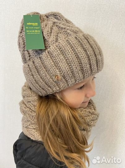 Шапка снуд варежки перчатки