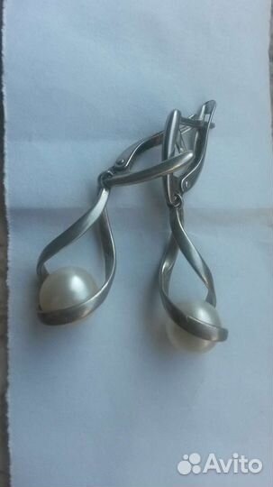 Серьги из серебра с жемчугом