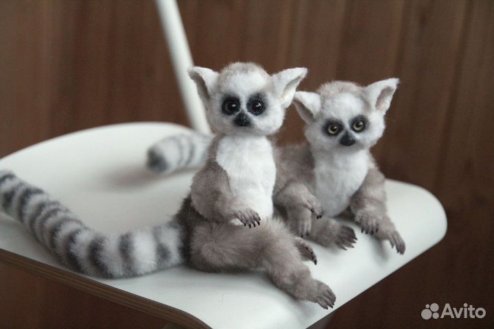 Лемур, ёжик, кролик, обезьянка