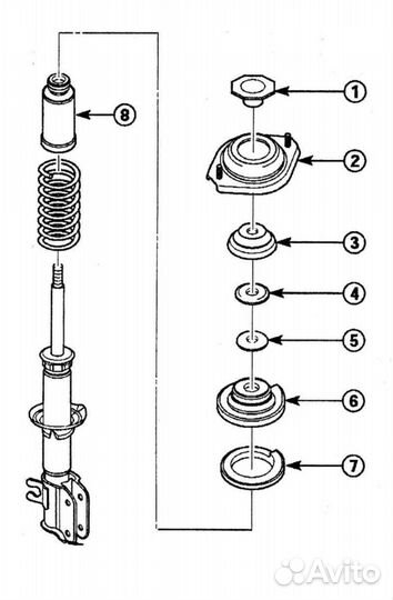 Стойка амартизатора на Daewoo Matiz
