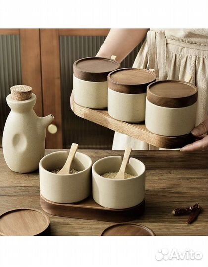 Новые наборы банок для хранения с ложками 3 и 2 шт