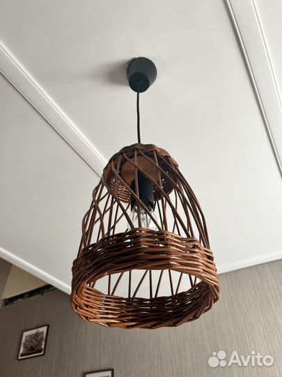 Абажур подвесной плетёный эко-лоза