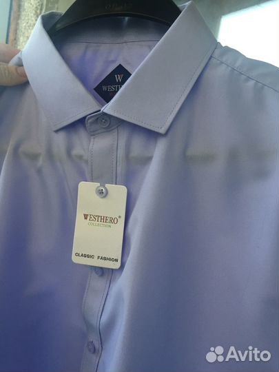 Рубашка мужская 50 светло-сиреневая новая