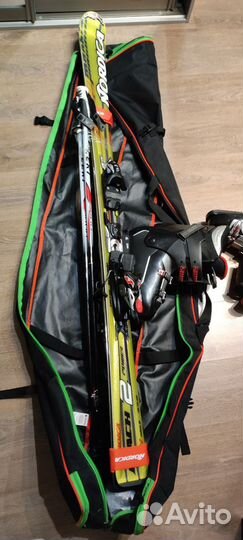 Горные лыжи ботинки палки