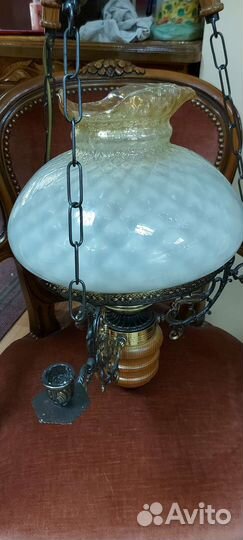 Винтажная электрическая люстра на три свечи