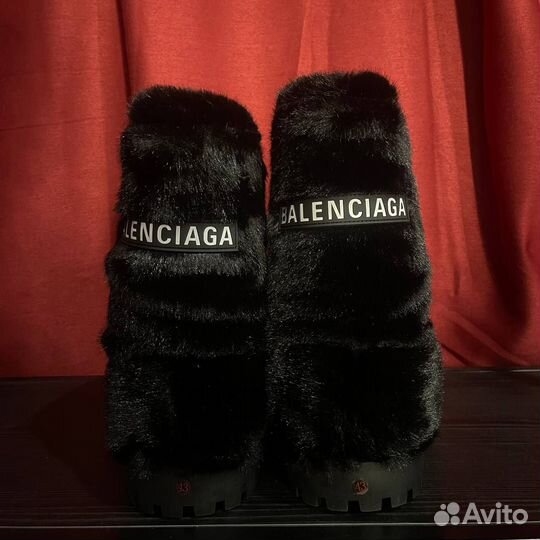 Balenciaga Alaska Fur Boots Black