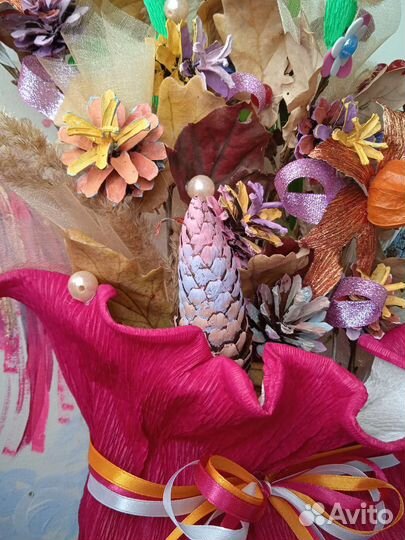 Букет подарок сухоцвет осенняя поделка в школу