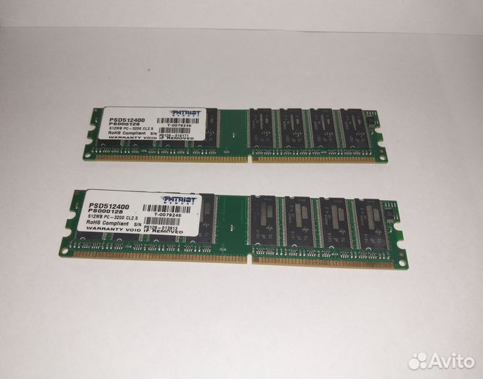 Оперативная память DDR Patriot 512MB