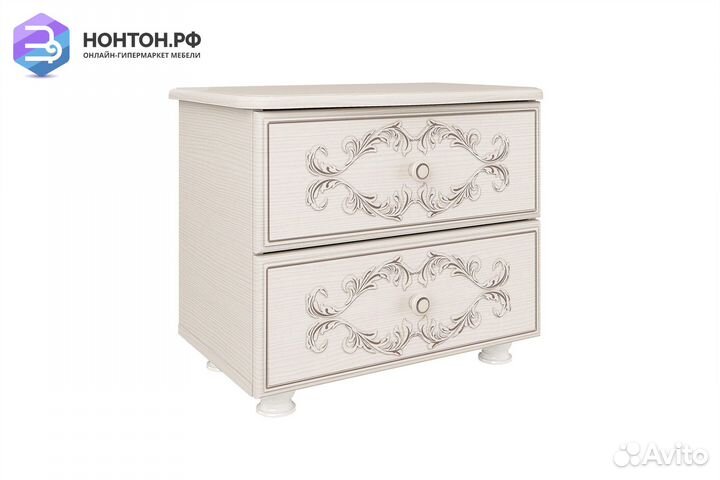 Тумба прикроватная Каролина вудлайн кремовый / сан