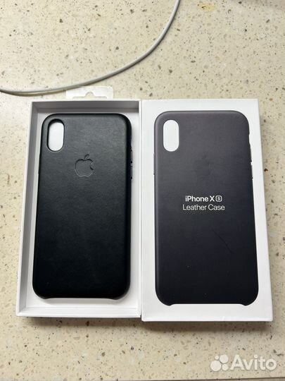 Чехол на айфон xs leather case