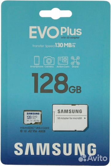 Карта Samsung EVO Plus 128GB UHS-I (MB-MC128KA/AM)