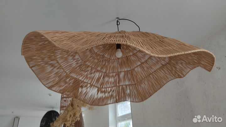 Светильники плетеные люстры