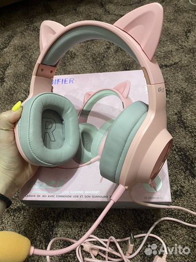 Игровые наушники Edifier G2II (проводные, розовые)