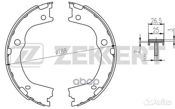 Колодки барабанные Kia/Zekkert/ BK4194 Zekkert