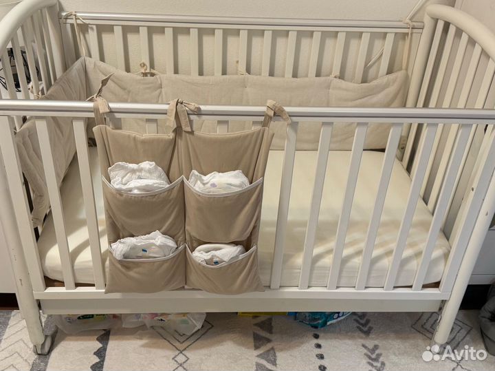 Детская кроватка для новорожденных с матрасом