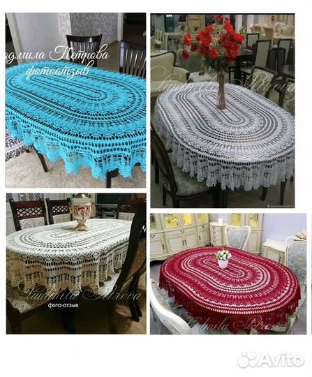 Скатерть на овальный, прямоугольный и круглый стол